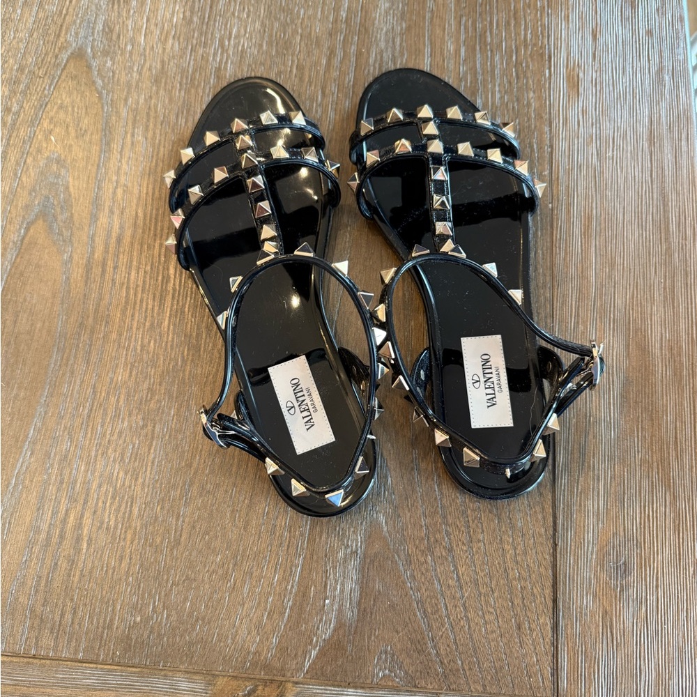 Valentino Black Studded Sandals